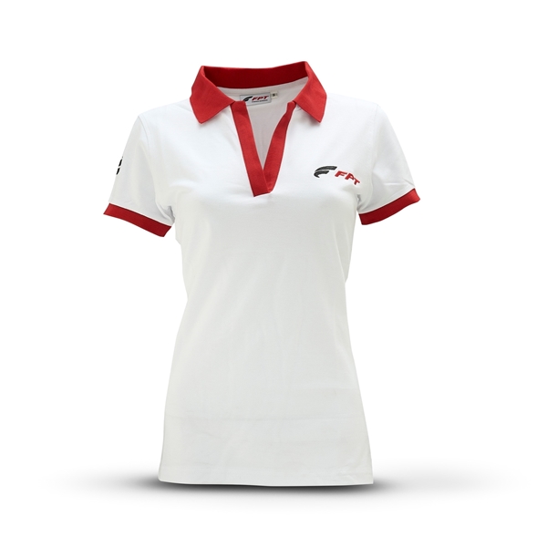 Picture of LADIES' WHITE SHORT-SLEEVED POLO SHIRT