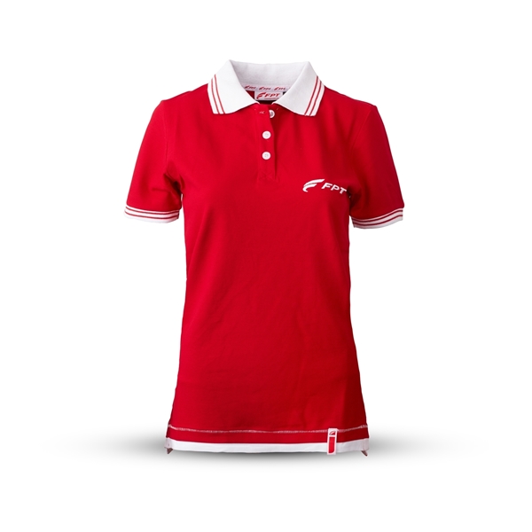 red and white striped polo shirt womens